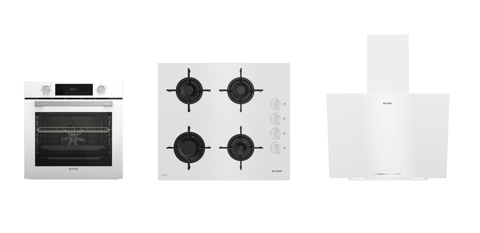 Arçelik Süper Avantaj Beyaz ( AFC 330 B - OCD T 601-1 EB - ADE 6041 B1 ) Ankastre Set