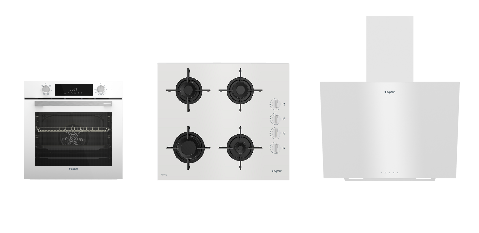 Arçelik Süper Avantaj Beyaz ( AFC 330 B - OCD T 601-2 EB - ADE 6064 B1 ) Ankastre Set