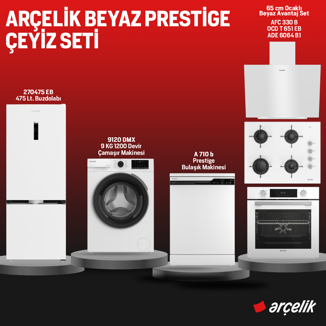 Arçelik Beyaz Prestige Çeyiz Seti  /  Hatay İline Özel