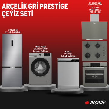 Arçelik Gri Prestige Çeyiz Seti  /  Hatay İline Özel