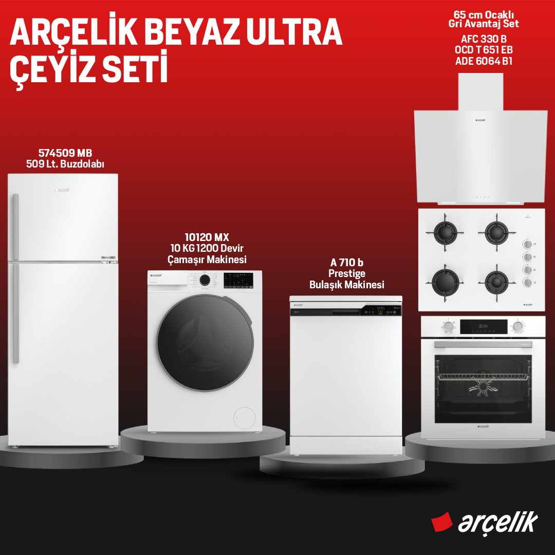 Arçelik Beyaz Ultra Çeyiz Seti  /  Hatay İline Özel