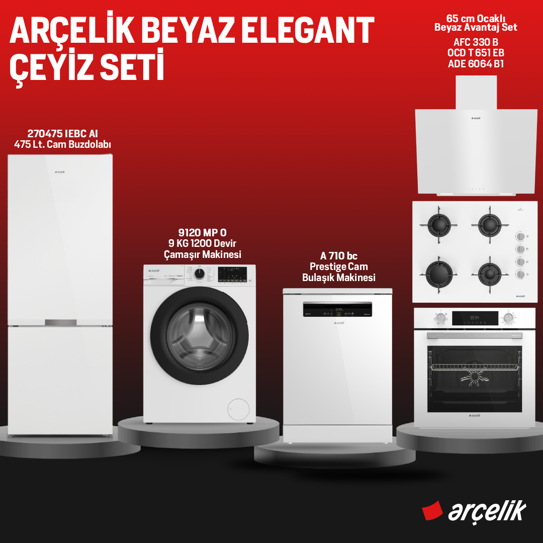 Arçelik Beyaz Elegant Çeyiz Seti  /  Hatay İline Özel