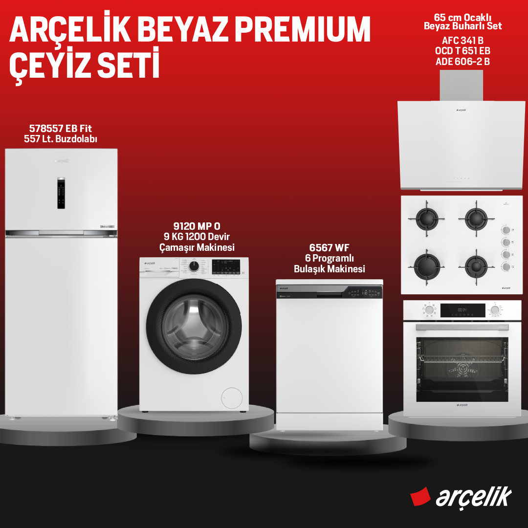 Arçelik Beyaz Premium Çeyiz Seti  /  Hatay İline Özel