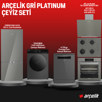 Arçelik Gri Platinum Çeyiz Seti  /  Hatay İline Özel