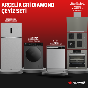 Arçelik Gri Diamond Çeyiz Seti  /  Hatay İline Özel