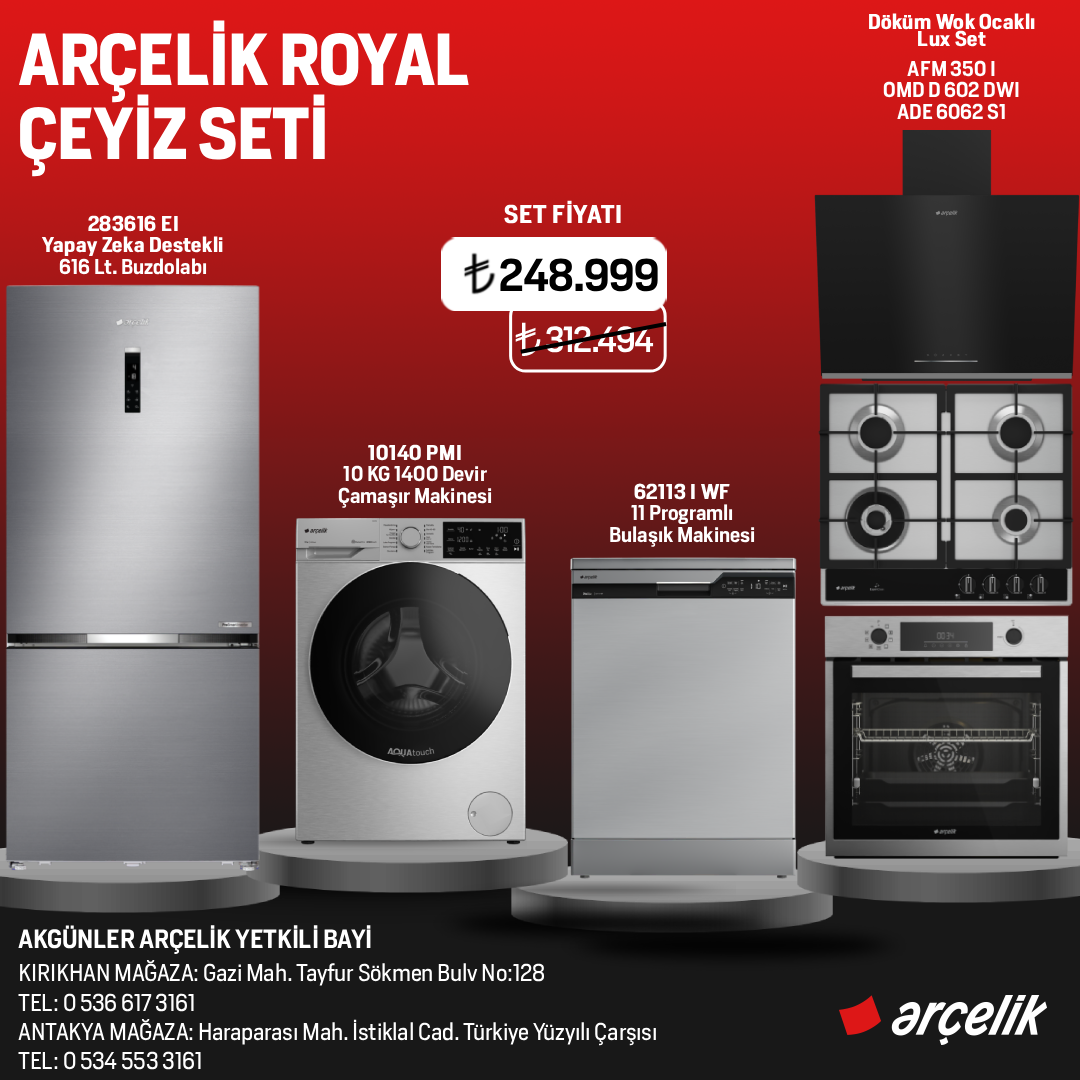 Arçelik Royal Çeyiz Seti  /  Hatay İline Özel