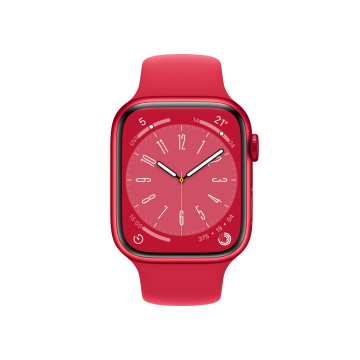 Apple Watch Series 8 GPS 45mm Kırmızı Alüminyum Kasa ve Spor Kordon Akıllı Saat