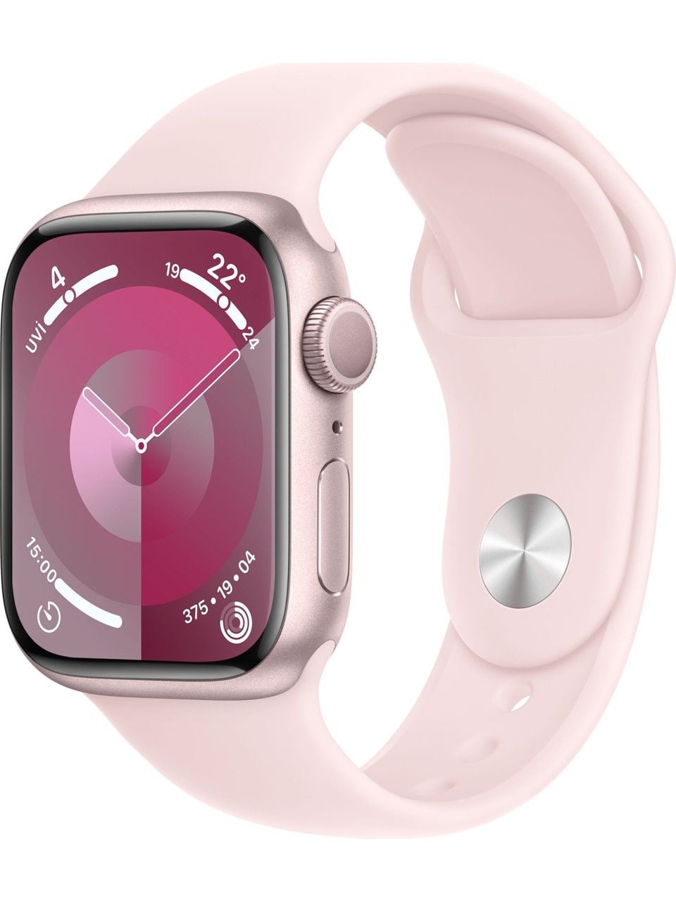 Apple Watch Series 9 GPS 41mm Pembe Alüminyum Kasa ve Uçuk Pembe Spor Kordon Akıllı Saat - S/M